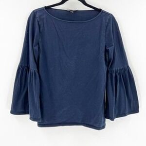 Banana Republic Top Bell Sleeve Blue Scoop Neck Womens Size S